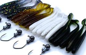 trifyd ® - Leurre Souple Truite Shad de 5 cm, Le Pack de 20 leurres de pêche + 5 têtes plombées