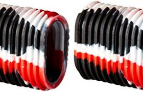Reel Grip 1145 Moulinet Poignée Coque, Noir et Rouge Tie Dye Finition