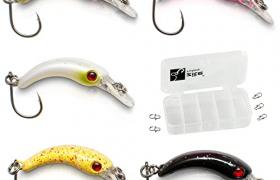 Zite Fishing Set de Appâts à la Truite L'omble Perche - Leurres Artificiels Ensemble pour la Pêche - 5 Pcs en Boîte - 3,9cm 1,3g