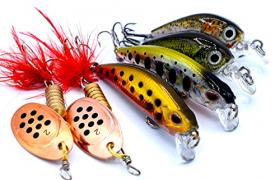 trifyd ® - Poisson Nageur Truite et cuillère tournante, Le Pack de 6 leurres de pêche