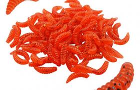 Senven Ver artificiel, Silicone doux Biomimetic Leurres Ver Leurres de pêche Simulation Vers rouges En plastique Vert Environnement Fort Tentation Appât Faux - Red Worm 100Pcs