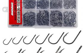 THKFISH Lot de 500 hameçons de pêche pour Carpe, brochet, Basse, Truite, hameçons de pêche en Eau Douce