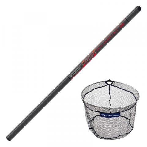 Epuisette coup garbolino leader put over net 4m + tete leader match 40cm