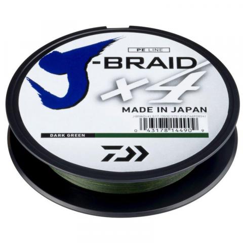 Tresse daiwa jbraid 4 brins verte 270m
