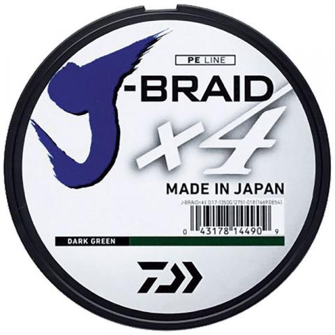 Tresse daiwa jbraid 4 brins verte 450m