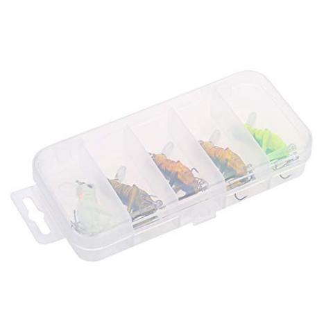 Eddwiin 5 pièces/boîte Sauterelle Volante Insecte pêche Artificielle leurre de Poisson lot Ensemble appât avec 3 hameçons