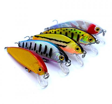 trifyd ® - Leurre Truite Rivières 5cm, Le Pack de 5 Poissons Nageurs de pêche pour Petits carnassiers