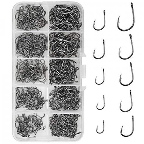 500pcs Hameçon de Pêche Crochets de Pêche Hameçons en Acier au Acier Carbone Hameçon avec Barbillon Hameçons Barbelés en 10 Tailles avec Boîte de Rangement pour Les Poissons d'eau Salée d'eau Douce 500pcs Hameçon de Pêche Crochets de Pêche Hameçons en Acier au Acier Carbone Hameçon avec Barbillon Hameçons Barbelés en 10 Tailles avec Boîte de Rangement pour Les Poissons d'eau Salée d'eau Douce