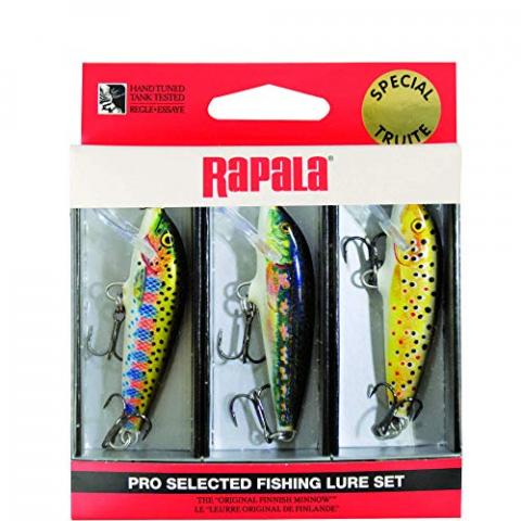 Rapala - Kit de 3 Leurres de Pêche avec 1 Countdown CD05 5cm et 2 Floater Original F05 - Leurre Truite, Perche et Chevesne - D'Eau Douce - Corps en Balsa - Fabriqué en Estonie - Multicolore