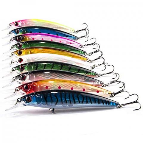 Aozzy Decoy Set de 10 leurres Appât de pêche aux leurres pour les poissons prédateurs pour le brochet