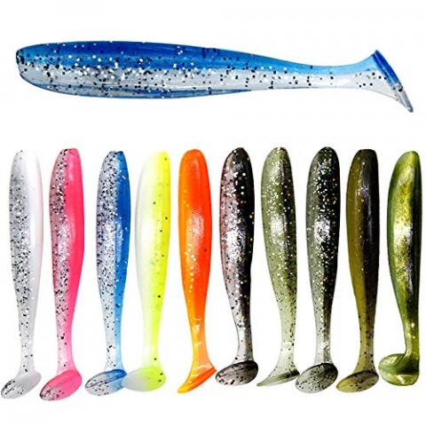 TANSTAN Pêche Aux Leurres Souples 50 Pcs Appâts Souples Leurres de Pêche Échangistes Souples Lumineux avec Queue en T pour Perche de Doré Carpe d'herbe de Basse TANSTAN Pêche Aux Leurres Souples 50 Pcs Appâts Souples Leurres de Pêche Échangistes Souples Lumineux avec Queue en T pour Perche de Doré Carpe d'herbe de Basse