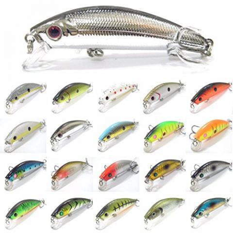 M219 x 23 : leurre de pêche rigide avec appât flottant lent 7,1 g 7 cm 8# hameçons en nickel noir Tiny Minnow Crankbait M219