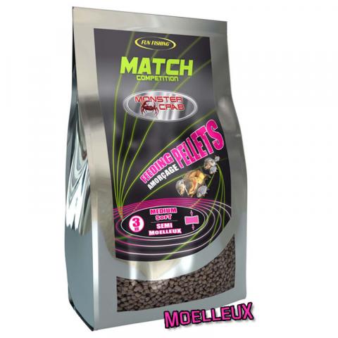 Pellets d'amorçage coup fun fishing moelleux monster crab 700g 3mm