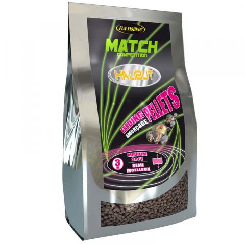 Pellets d'amorçage coup fun fishing moelleux halibut 700g 3mm
