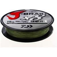 Daiwa J-Braid 8 Braid 0.16mm, 9.0kg / 20.0lbs, 300m vert foncé, ligne de pêche tressée ronde