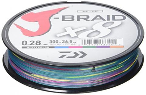 Daiwa Jbraid 8 Braid 300 Ligne de pêche Multicolore Taille 0,180 mm