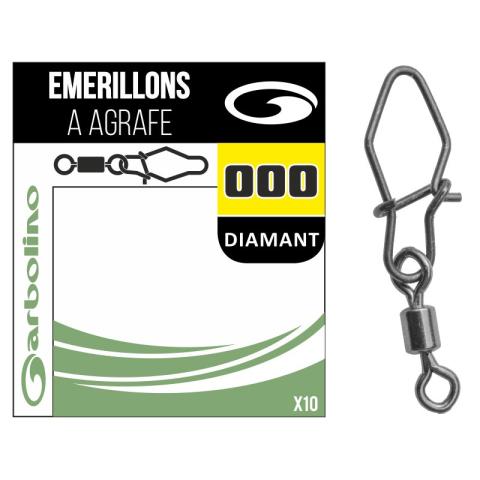 Micro émerillons type rolling + agrafe forme diamant Garbolino STREAMLINE x10 Micro émerillons type rolling + agrafe forme diamant Garbolino STREAMLINE x10