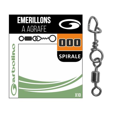 Micro émerillons type rolling + agrafe forme spirale Garbolino STREAMLINE x10 Micro émerillons type rolling + agrafe forme spirale Garbolino STREAMLINE x10