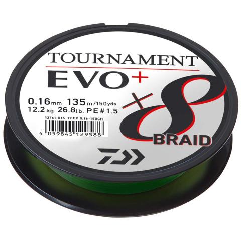Tresse Daiwa TOURNAMENT 8 BRAID EVO+ X8 DARK GREEN 135M